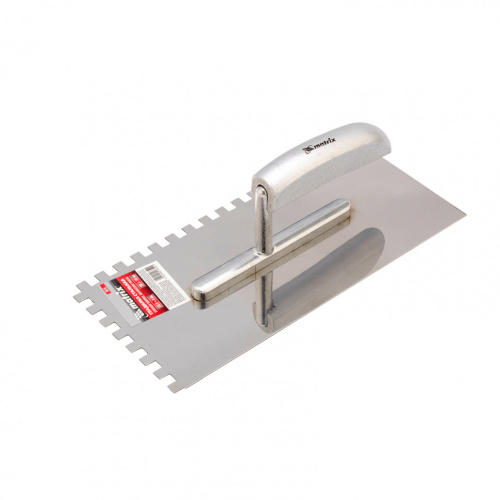 Гладилка из нержавеющей стали, 280 x 130 мм, деревянная ручка, зуб 8 x 8 мм Matrix купить в Москве с доставкой по всей России | ProtosMarket.ru