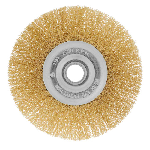 Щетка для УШМ, 175 мм, посадка 22.2 мм, плоская, латунированная витая проволока Matrix по ценам производителя в Казани с доставкой по всей России