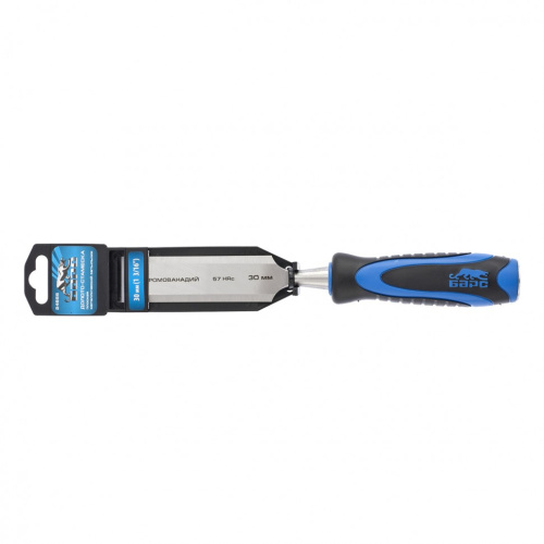 Долото-стамеска, плоская, 30 мм, двухкомпонентная рукоятка, металлический затыльник Барс купить в Москве с доставкой по всей России | ProtosMarket.ru