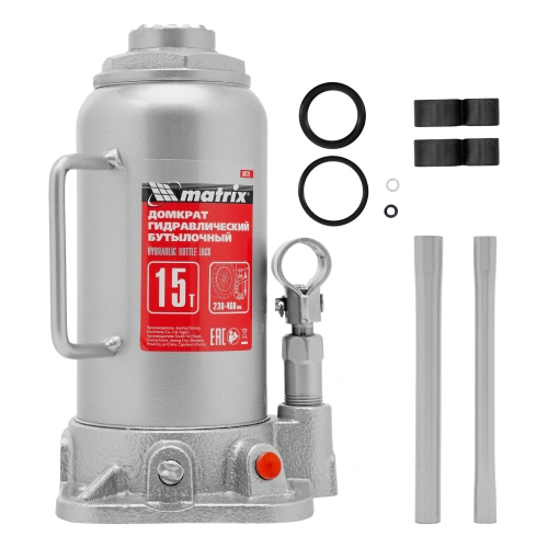 Домкрат гидравлический бутылочный, 15 т, высота подъема 230-460 мм Matrix купить в Москве с доставкой по всей России | ProtosMarket.ru