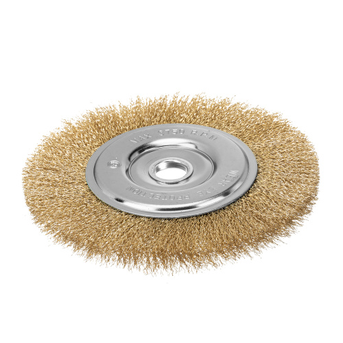 Щетка для УШМ, 200 мм, посадка 22.2 мм, плоская, латунированная витая проволока Matrix по ценам производителя в Казани с доставкой по всей России