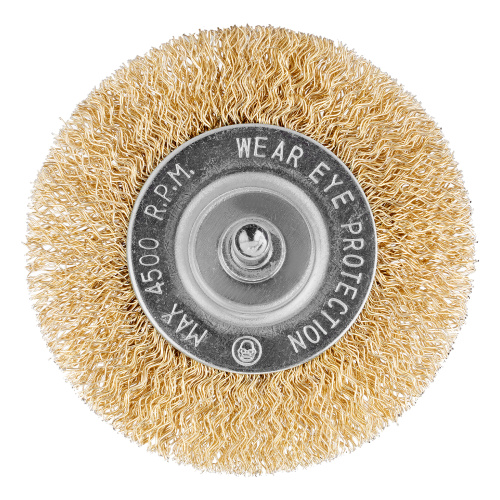 Щетка для дрели, 75 мм, плоская со шпилькой, латунированная витая проволока Matrix по ценам производителя в Казани с доставкой по всей России