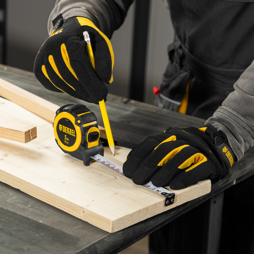 Рулетка 5м х 19мм, автоматич. фиксац., нейлон. покрытие, магнит. зацеп, двухстор. разметка Denzel купить в Москве с доставкой по всей России | ProtosMarket.ru