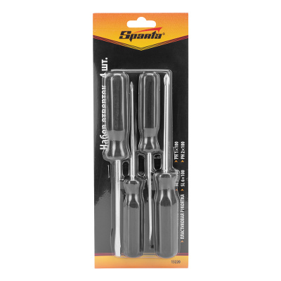 Набор отверток 4 шт, SL5 x 100.6 x 100, PH1 x 100, 2 x 100, углеродистая сталь, пластиковая рукоятка Sparta купить в Москве с доставкой по всей России | ProtosMarket.ru