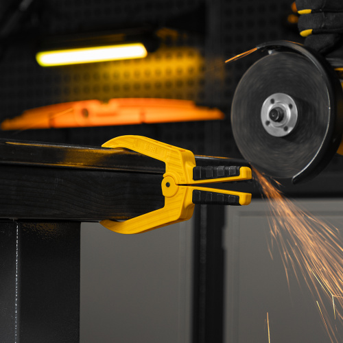 Струбцина клещеобразная, удлиненная 50 х 80 мм двухкомпонентные рукоятки Denzel по ценам производителя в Казани с доставкой по всей России