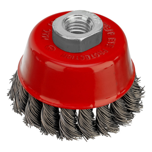 Щетка для УШМ, 75 мм, М14, "чашка", крученая проволока 0.5 мм Matrix по ценам производителя в Казани с доставкой по всей России