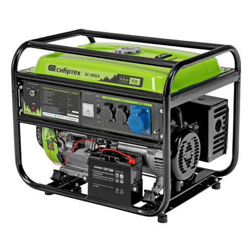 Генератор бензиновый БС-8000Э, 6,6 кВт, 230В, четырехтактный, 25 л, электростартер Сибртех по ценам производителя в Казани с доставкой по всей России