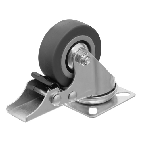 Колесо поворотное с тормозом D 50 мм, крепление  платформенное Сибртех по ценам производителя в Казани с доставкой по всей России