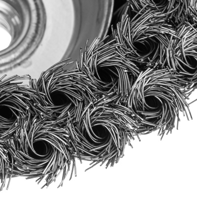 Щетка для УШМ, 125 мм, М14, "чашка", двухрядная, крученая проволока 0.35 мм Matrix купить в Москве с доставкой по всей России | ProtosMarket.ru