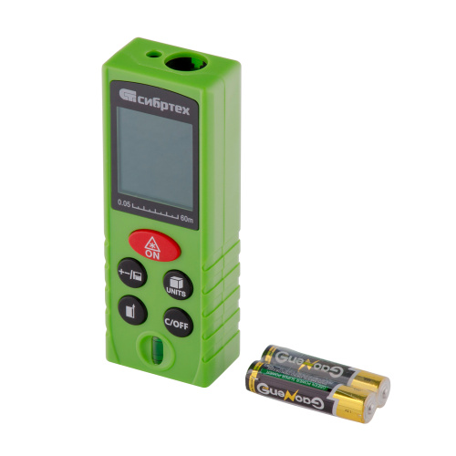 Лазерный дальномер PM-60,60 м,с пузырьковым уровнем Сибртех купить в Москве с доставкой по всей России | ProtosMarket.ru
