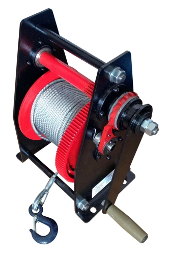 Лебедка ручная барабанная с тросом 750/1500кг  40м с храповым механизмом и полиспастом TOR ЛР по ценам производителя в Казани с доставкой по всей России