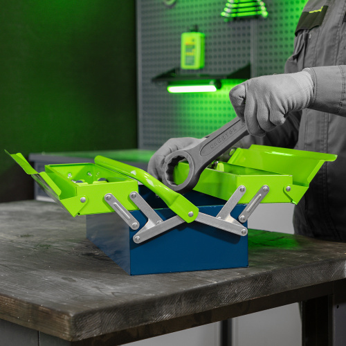 Ящик для инструмента, 430 х 200 х 160 мм, три секции, металлический Сибртех купить в Москве с доставкой по всей России | ProtosMarket.ru