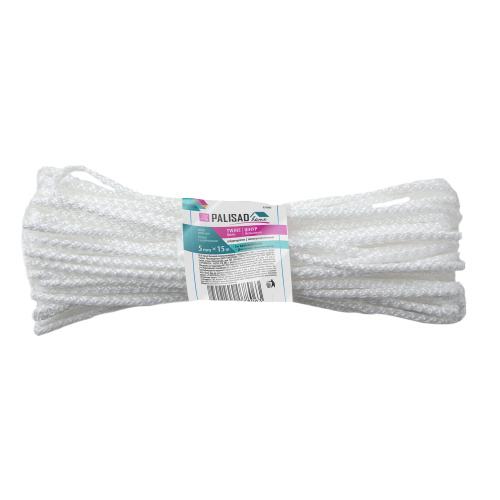 Шнур бельевой полипропиленовый с сердечником, 5 мм, L 15 м, белый, Home Palisad по ценам производителя в Казани с доставкой по всей России