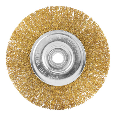 Щетка для УШМ, 125 мм, М14, плоская, латунированная витая проволока Matrix по ценам производителя в Казани с доставкой по всей России