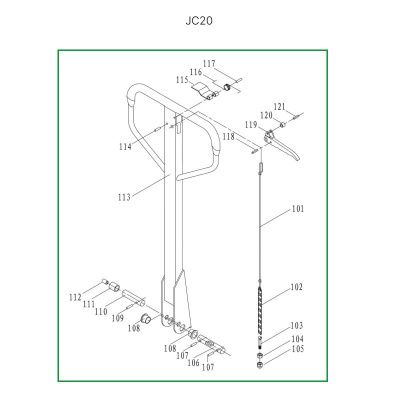 Ручка  в сборе для гидравлических тележек DF25 купить в Москве с доставкой по всей России | ProtosMarket.ru