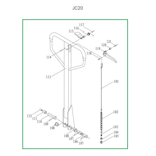 Ручка  в сборе для гидравлических тележек DF25 по ценам производителя в Казани с доставкой по всей России