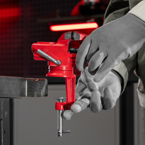 Тиски слесарные, 50 мм, настольные, поворотные, c наковальней MTX купить в Москве с доставкой по всей России | ProtosMarket.ru