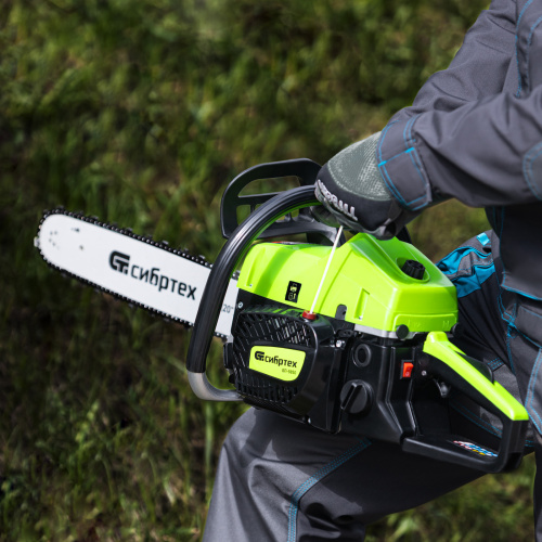 Пила цепная бензиновая БП-5850, 58 см3, шина 50 см, шаг 0.325, паз 1,5 мм, 76 звеньев Сибртех купить в Москве с доставкой по всей России | ProtosMarket.ru