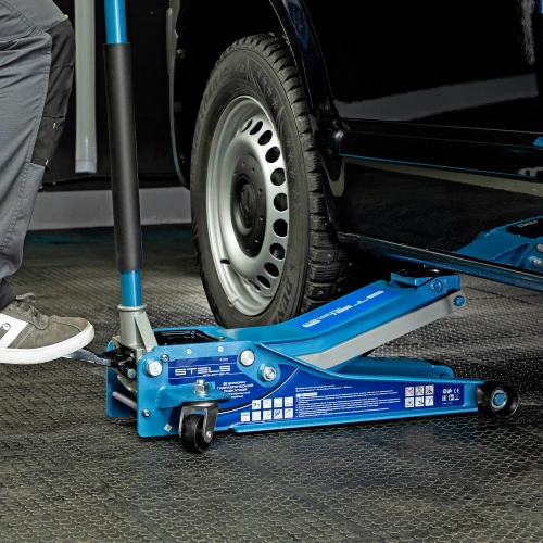 Домкрат гидравлический подкатной 3 т, быстрый подъем, Low profile quick lift, 75-505 мм, профессиональный STELS купить в Москве с доставкой по всей России | ProtosMarket.ru