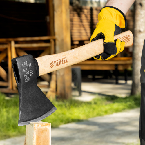 Топор, 1000 г, кованый, буковое топорище Denzel купить в Москве с доставкой по всей России | ProtosMarket.ru