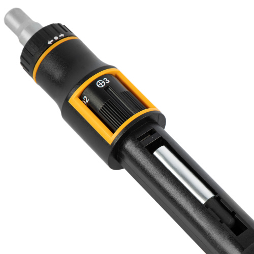 Отвертка реверсивная с револьверным механизмом, 11 шт, сталь S2  Denzel купить в Москве с доставкой по всей России | ProtosMarket.ru