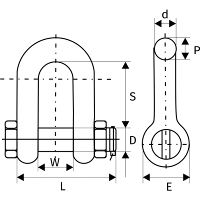 Скоба прямая  9,5 т, G2150, с гайкой и шплинтом размер 1 - 1/8 купить в Москве с доставкой по всей России | ProtosMarket.ru