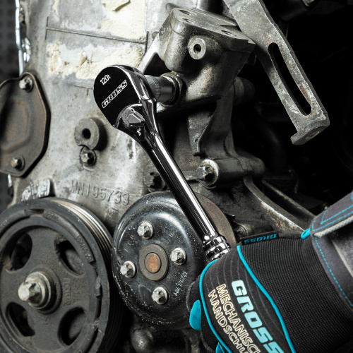 Ключ-трещотка 1/2", CrV, 120 зубьев, цельнометаллический, хром Gross купить в Москве с доставкой по всей России | ProtosMarket.ru