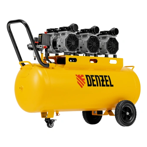 Компрессор безмасляный, малошумный DLS 1800/100,1800 Вт, 3x600, 100 л, 345 л/мин Denzel по ценам производителя в Казани с доставкой по всей России