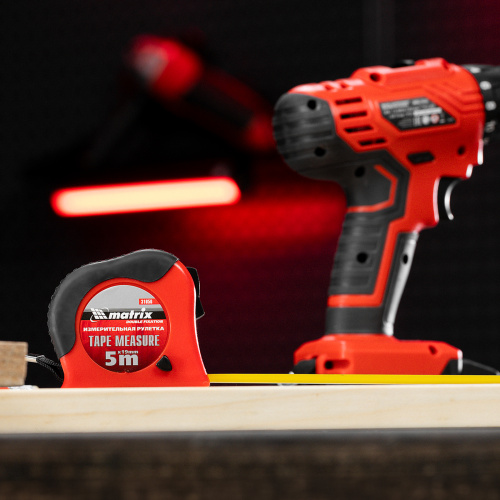 Рулетка Double fixation,5 м х 19 мм,обрезиненный корпус,двойная плавная фиксация Matrix по ценам производителя в Казани с доставкой по всей России