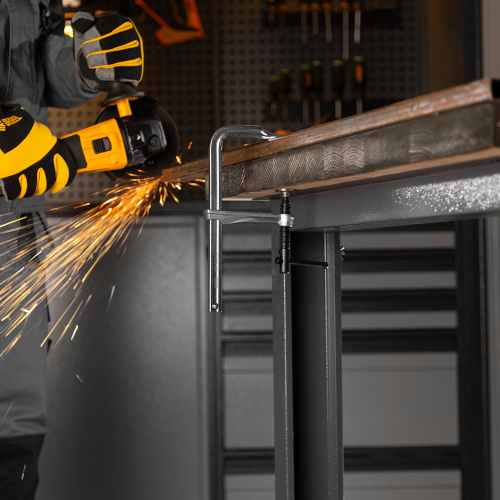 Струбцина F-образная, 80x200мм, кованая Denzel купить в Москве с доставкой по всей России | ProtosMarket.ru