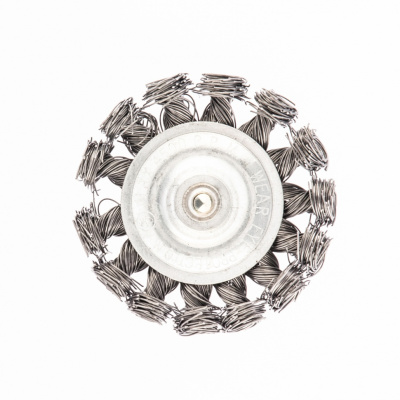 Щетка для дрели, 75 мм, плоская со шпилькой, крученая металлическая проволока 0.5 мм Сибртех купить в Москве с доставкой по всей России | ProtosMarket.ru