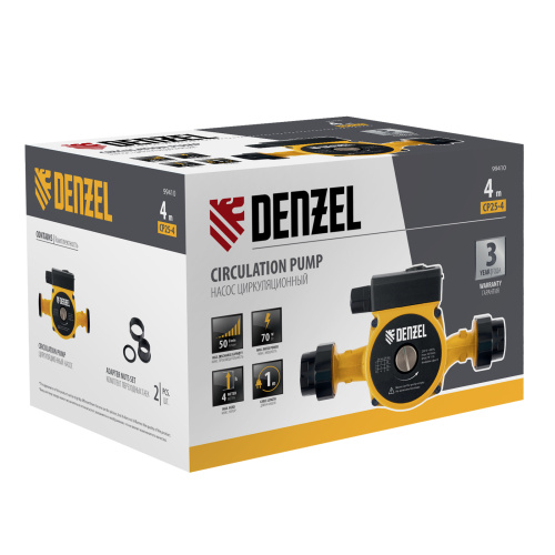 Циркуляционный насос CP25-4, напор 4 м, 50 л/мин, 1 м кабель, монт. длина 180 мм Denzel купить в Москве с доставкой по всей России | ProtosMarket.ru