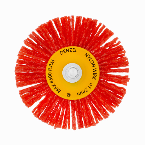 Щетка для дрели, 65 мм, Плоская, со шпилькой, нейлоновая щетина Denzel по ценам производителя в Казани с доставкой по всей России