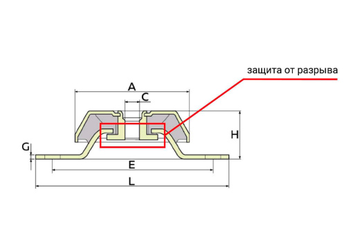 Виброопора (PDH220/105/180, M24 NR60) по ценам производителя в Казани с доставкой по всей России