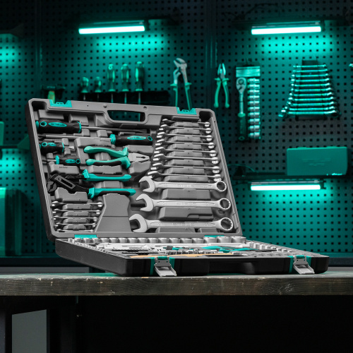 Набор инструментов, 1/4", 1/2", Cr-V, S2, усиленный кейс, 119 предметов Stels купить в Москве с доставкой по всей России | ProtosMarket.ru