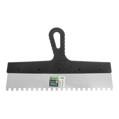 Шпатель из нержавеющей стали, 350 мм, зуб 8 х 8 мм, пластмассовая ручка Сибртех купить в Москве с доставкой по всей России | ProtosMarket.ru