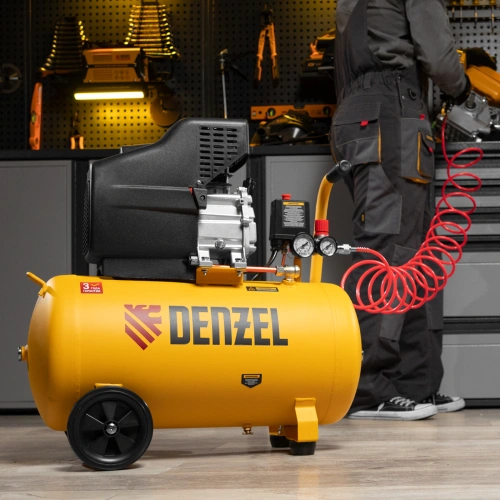 Компрессор воздушный, прямой привод DC1500/50, 1.5 кВт, 50 литров, 220 л/мин Denzel по ценам производителя в Казани с доставкой по всей России