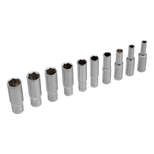 Набор удлиненных торцевых головок 1/4, шестигранные, CrV, 10 шт, 4-13 мм Stels купить в Москве с доставкой по всей России | ProtosMarket.ru