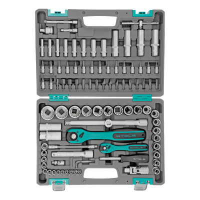Набор инструментов 1/2", 1/4", CrV, 12 гранные головки, пластиковый кейс, 94 предмета Stels купить в Москве с доставкой по всей России | ProtosMarket.ru