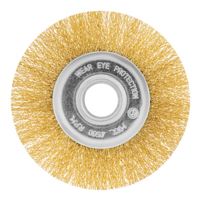 Щетка для УШМ, 125 мм, посадка 22.2 мм, плоская, латунированная витая проволока Matrix по ценам производителя в Казани с доставкой по всей России