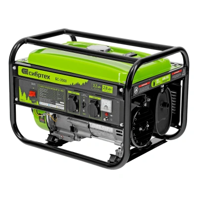 Генератор бензиновый БС-3500, 3.2 кВт, 230В, четырехтактный, 15 л, ручной стартер Сибртех купить в Москве с доставкой по всей России | ProtosMarket.ru
