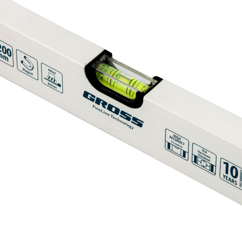 Уровень алюминиевый, 1200 мм, фрезерованный, 3 глазка, магнитный Gross купить в Москве с доставкой по всей России | ProtosMarket.ru