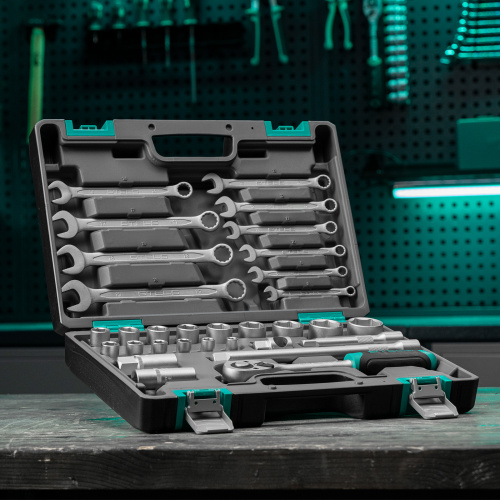 Набор инструментов, 1/2", CrV, пластиковый кейс 31 предмет Stels купить в Москве с доставкой по всей России | ProtosMarket.ru
