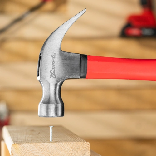 Молоток-гвоздодер optimal, 450 г, фибергласовая обрезиненная рукоятка Matrix купить в Москве с доставкой по всей России | ProtosMarket.ru