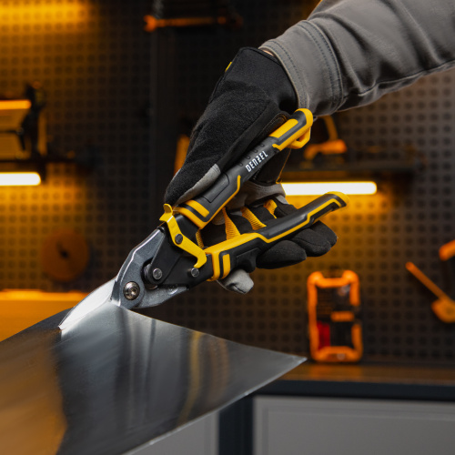 Ножницы по металлу, 270 мм, прямой рез, сталь-CrMo, трехкомпонентные рукоятки Denzel купить в Москве с доставкой по всей России | ProtosMarket.ru