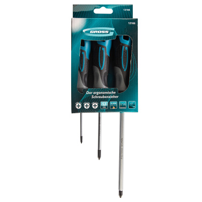 Набор отверток PH, 3 шт, S2, трехкомпонентная рукоятка Gross купить в Москве с доставкой по всей России | ProtosMarket.ru