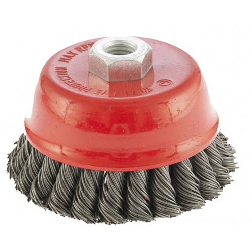 Щетка для УШМ, 100 мм, М14, "чашка", двухрядная, крученая проволока 0.8 мм Matrix купить в Москве с доставкой по всей России | ProtosMarket.ru