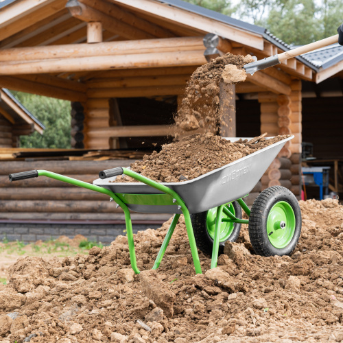 Тачка садовая, 2-х колесная, грузоподъемность 120 кг, объем 65 л Сибртех по ценам производителя в Казани с доставкой по всей России