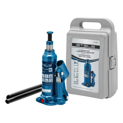 Домкрат гидравлический бутылочный, 2 т, h подъема 178-338 мм, в пластиковом кейсе Stels купить в Москве с доставкой по всей России | ProtosMarket.ru