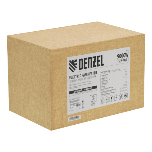 Тепловая пушка SFH-9000, 400 В, 850 м3/ч, вентилятор 3 режима, 6000/9000 Вт Denzel по ценам производителя в Казани с доставкой по всей России